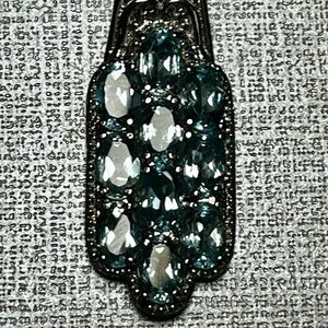 Sky Blue Topaz Necklace 20 inch Stainless Steel. 6.4 ctw